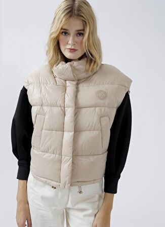 U.S. Polo Assn. Gri Kapüşonlu Kadın Şişme Yelek   LANA22K