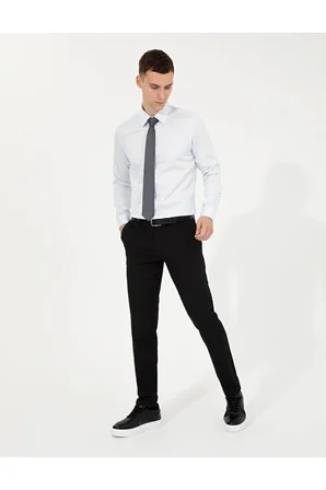  Slim Fit Uzun Kollu Klasik Gömlek 50251166-VR003