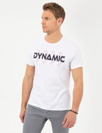 Beyaz Slim Fit Bisiklet Yaka T-shirt