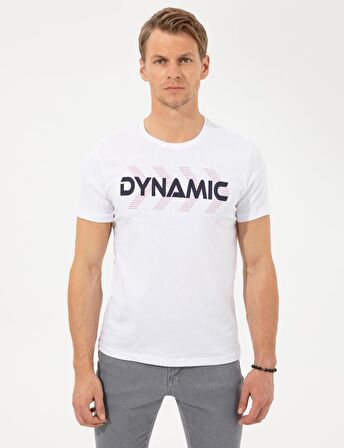 Beyaz Slim Fit Bisiklet Yaka T-shirt