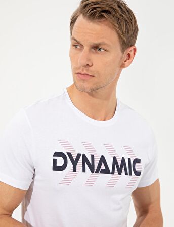 Beyaz Slim Fit Bisiklet Yaka T-shirt