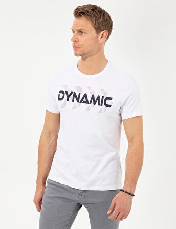 Beyaz Slim Fit Bisiklet Yaka T-shirt