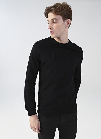 U.S. Polo Assn. Bisiklet Yaka Siyah Erkek Sweatshırt JELLYSK022