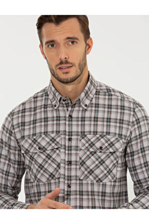 Açık Kahverengi Regular Fit Uzun Kollu Gömlek 50259474-vr002