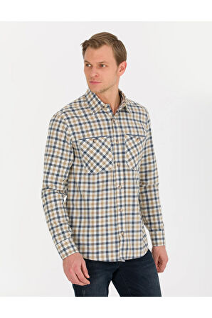 Bej Regular Fit Uzun Kollu Gömlek 50260373-vr011
