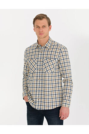 Bej Regular Fit Uzun Kollu Gömlek 50260373-vr011