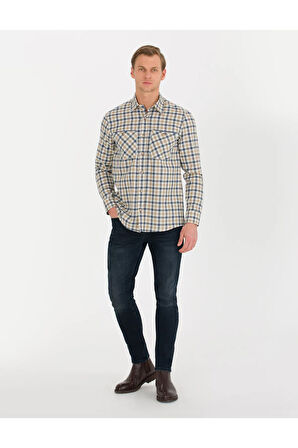 Bej Regular Fit Uzun Kollu Gömlek 50260373-vr011