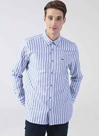 U.S. Polo Assn. Comfort Fit Düğmeli Yaka Mavi Erkek Gömlek CESAR