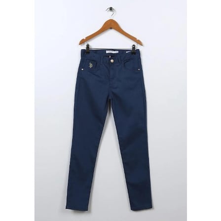 U.s. Polo Assn. Normal Bel Boru Paça Indigo Kız Çocuk Pantolon