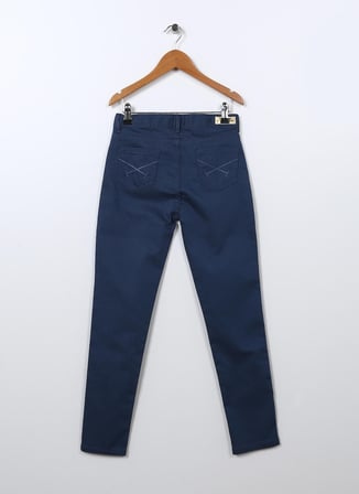 U.S. Polo Assn. Mavi Kız Çocuk Boru Paça Toothpick Pantolon GLENOKIDS
