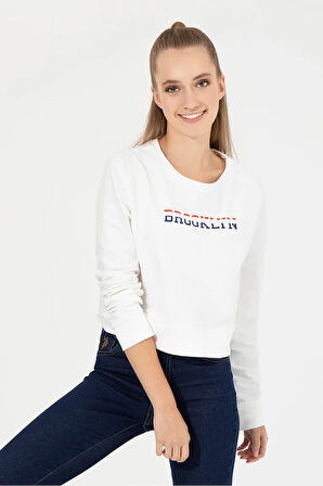 Beyaz Kadın Sweatshirt