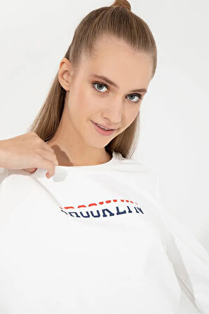 Beyaz Kadın Sweatshirt
