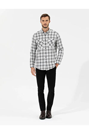 Gri Comfort Fit Uzun Kollu Gömlek VR024