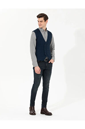 Erkek Slim Fit Triko Yelek