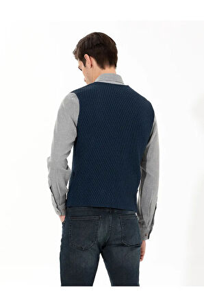 Erkek Slim Fit Triko Yelek