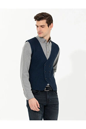 Erkek Slim Fit Triko Yelek