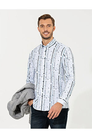 Lacivert Regular Fit Uzun Kollu Gömlek