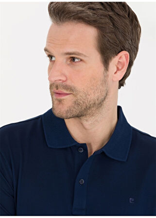 Erkek Slim Fit Polo Yaka Basic T-Shirt-Lacivert | S