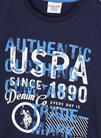 U.S. Polo Assn. Baskılı Lacivert Erkek Çocuk T-Shirt ANDKIDS