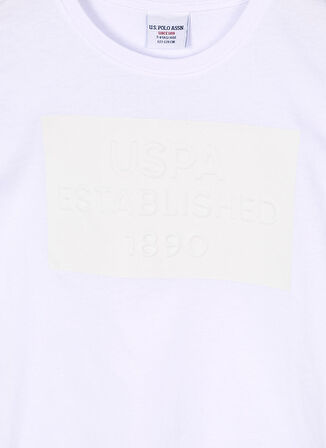 U.S. Polo Assn. Düz Beyaz Erkek Çocuk T-Shirt FERASKIDS