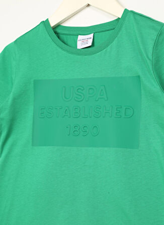 U.S. Polo Assn. Yeşil Erkek Çocuk Bisiklet Yaka Kısa Kollu Düz T-Shirt FERASKIDS