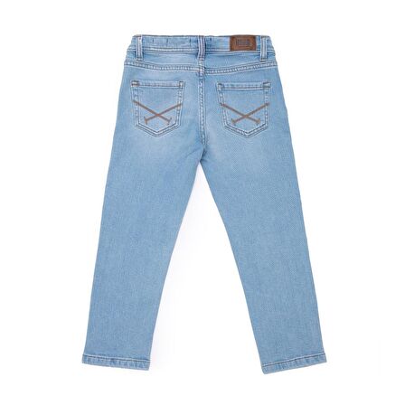 U.S. Polo Assn. Mavi Erkek Çocuk Boru Paça Slim Fit Düz Denim Pantolon RC-LACOPOKIDS23-A