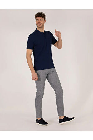 Lacivert Regular Fit Polo Yaka Basic Tişört 50269604-vr033