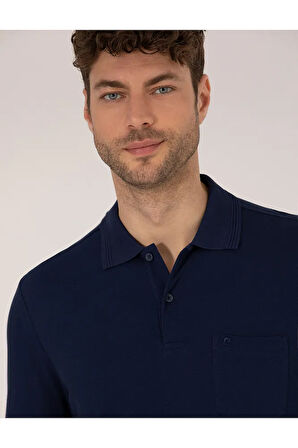 Lacivert Regular Fit Polo Yaka Basic Tişört 50269604-vr033