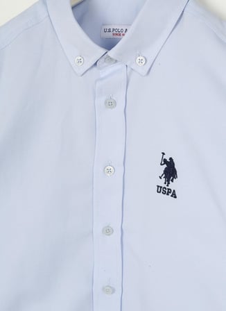U.S. Polo Assn. Mavi Erkek Çocuk Uzun Kollu Regular Fit Gömlek GOXKIDS023Y