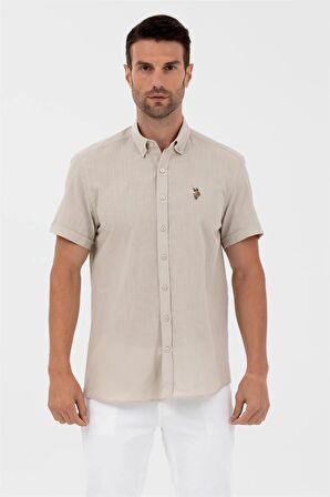 . Slim Fit Kısa Kollu Taş Erkek Gömlek 1570086