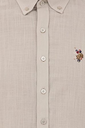 . Slim Fit Kısa Kollu Taş Erkek Gömlek 1570086