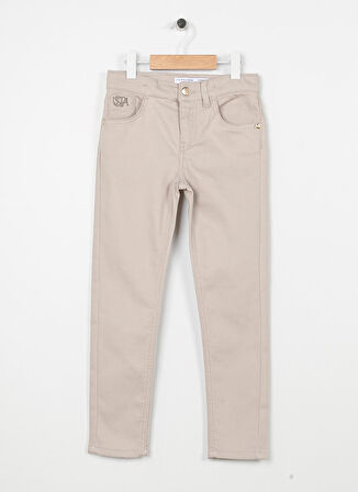 U.S. Polo Assn. Gri Kız Çocuk Boru Paça Toothpick Düz Pantolon GLENO23Y