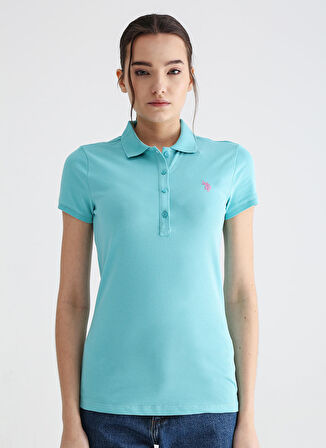 . Polo Yaka Düz Mint Kadın T-Shirt GTP-IY23