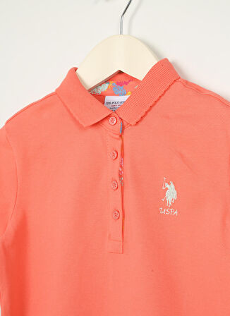 U.S. Polo Assn. Somon Kız Çocuk Polo Yaka Kısa Kollu Düz Polo T-Shirt TP01-IY023