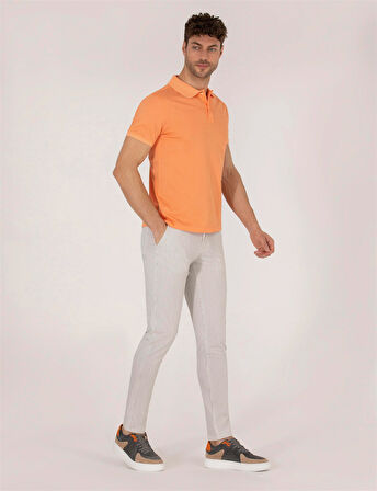 Erkek Slim Fit Chino Pantolon-Gri | 30