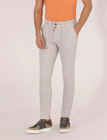 Erkek Slim Fit Chino Pantolon-Gri | 30
