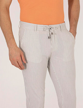 Erkek Slim Fit Chino Pantolon-Gri | 30