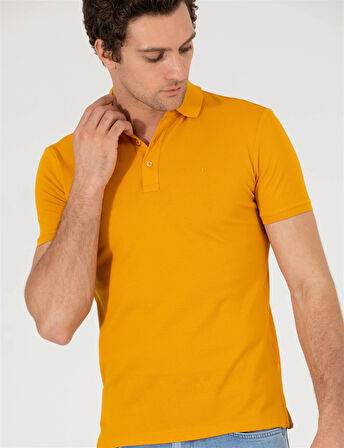 Erkek Polo Yaka Slim Fit Basic T-Shirt-Hardal | S