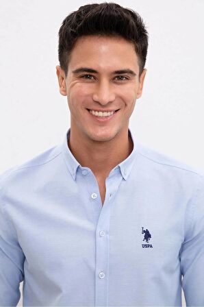 G081GL004 1570715 Gox023Y Us Polo Assn  Erkek Gömlek Mavi
