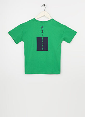 U.S. Polo Assn. Yeşil Erkek Çocuk Bisiklet Yaka Kısa Kollu Oversized Baskılı T-Shirt KAMEDAKIDS