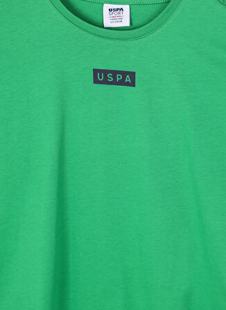U.S. Polo Assn. Yeşil Erkek Çocuk Bisiklet Yaka Kısa Kollu Oversized Baskılı T-Shirt KAMEDAKIDS