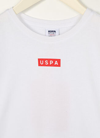 U.S. Polo Assn. Beyaz Erkek Çocuk Bisiklet Yaka Kısa Kollu Oversized Baskılı T-Shirt KAMEDAKIDS