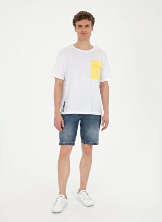 U.S. Polo Assn. Bisiklet Yaka Beyaz Erkek T-Shirt YAMADA