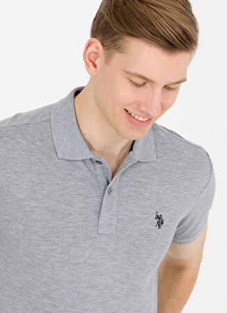 U.S. Polo Assn. Gri Melanj Erkek Polo T-Shirt GTP04IY023