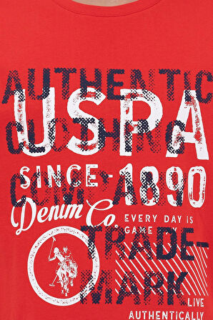 U.S. Polo Assn. Baskılı Bisiklet Yaka T-shirt