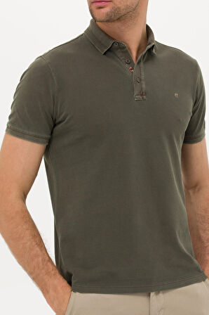 Erkek Polo Yaka Slim Fit T-Shirt - Haki  | M