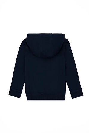 Erkek Çocuk Lacivert Kapşonlu Sweatshirt %100 Pamuk