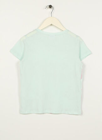 U.S. Polo Assn. Yeşil Kız Çocuk Bisiklet Yaka Kısa Kollu Regular Fit Baskılı T-Shirt PARS