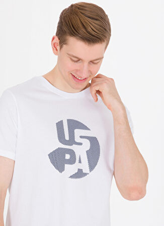 U.S. Polo Assn. Bisiklet Yaka Beyaz Erkek T-Shirt ONZA