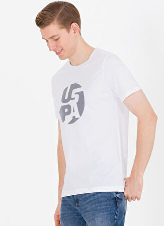 U.S. Polo Assn. Bisiklet Yaka Beyaz Erkek T-Shirt ONZA